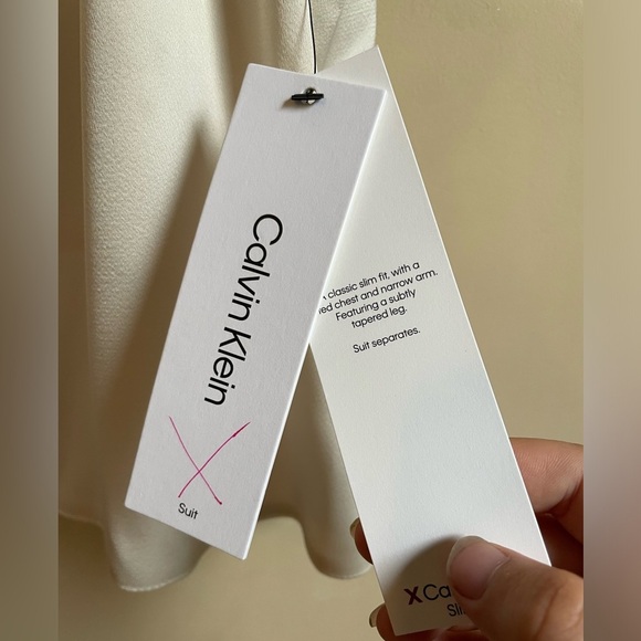 NWT Calvin Klein suit separates career blouse sleeveless cream sz L office - Picture 4 of 10